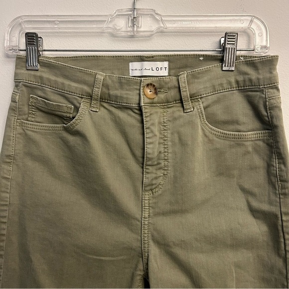 LOFT High Waist Skinny Crop Jeans Olive Green Size 4/27 - Picture 3 of 9